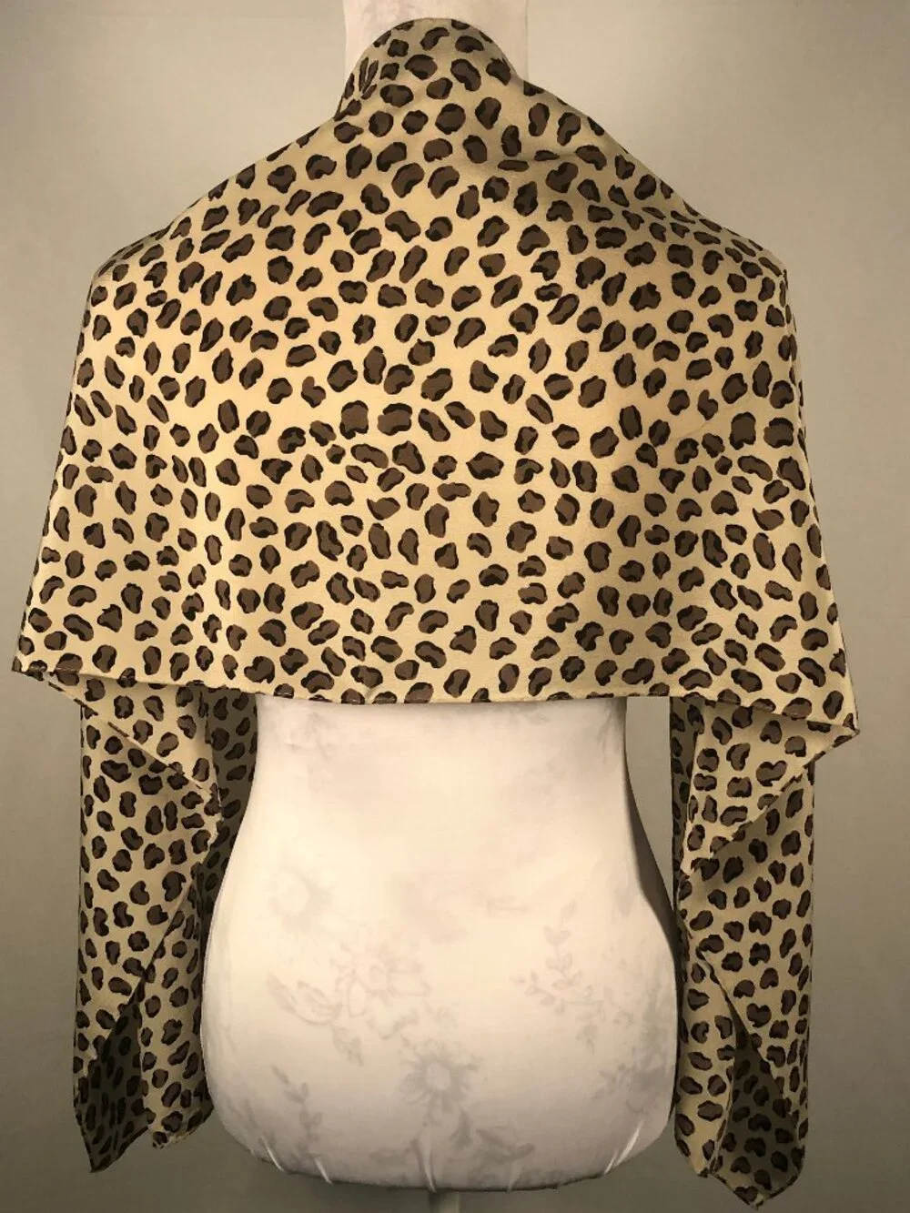🐆 Vintage CASCA 100% Silk Leopard Print Scarf  Made in Korea | Long Rectangular